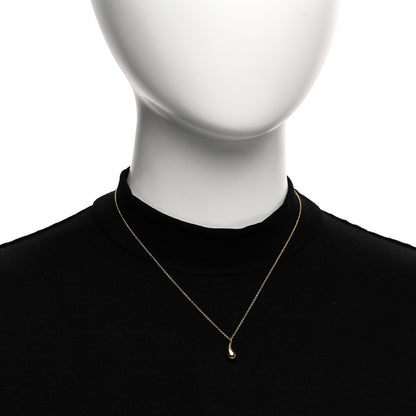 Tiffany 18K Yellow Gold 12mm Elsa Peretti Teardrop Pendant Necklace 2 of 4