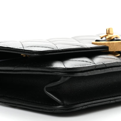 Chanel Lambskin Plexiglass Quilted Coco Love Wallet On Chain WOC Black 10 of 12