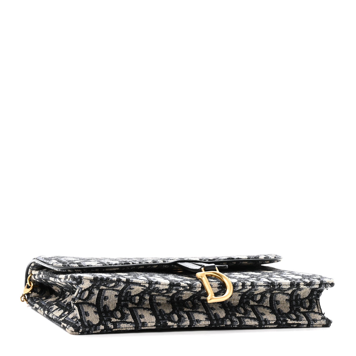 Christian Dior Oblique Saddle Chain Pouch Blue 4 of 9