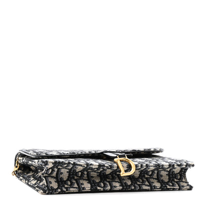 Christian Dior Oblique Saddle Chain Pouch Blue 4 of 9