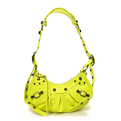 Balenciaga Agneau Arena Le Cagole Shoulder Bag XS Fluo Yellow 3 of 13