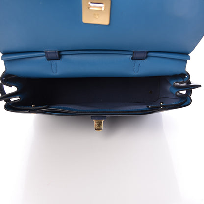 MCM Grained Calfskin Large Milla Convertible Backpack Navy 5 of 13