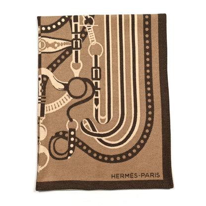 Hermes Wool Cashmere Grand Tralala Blanket Etoupe 1 of 3
