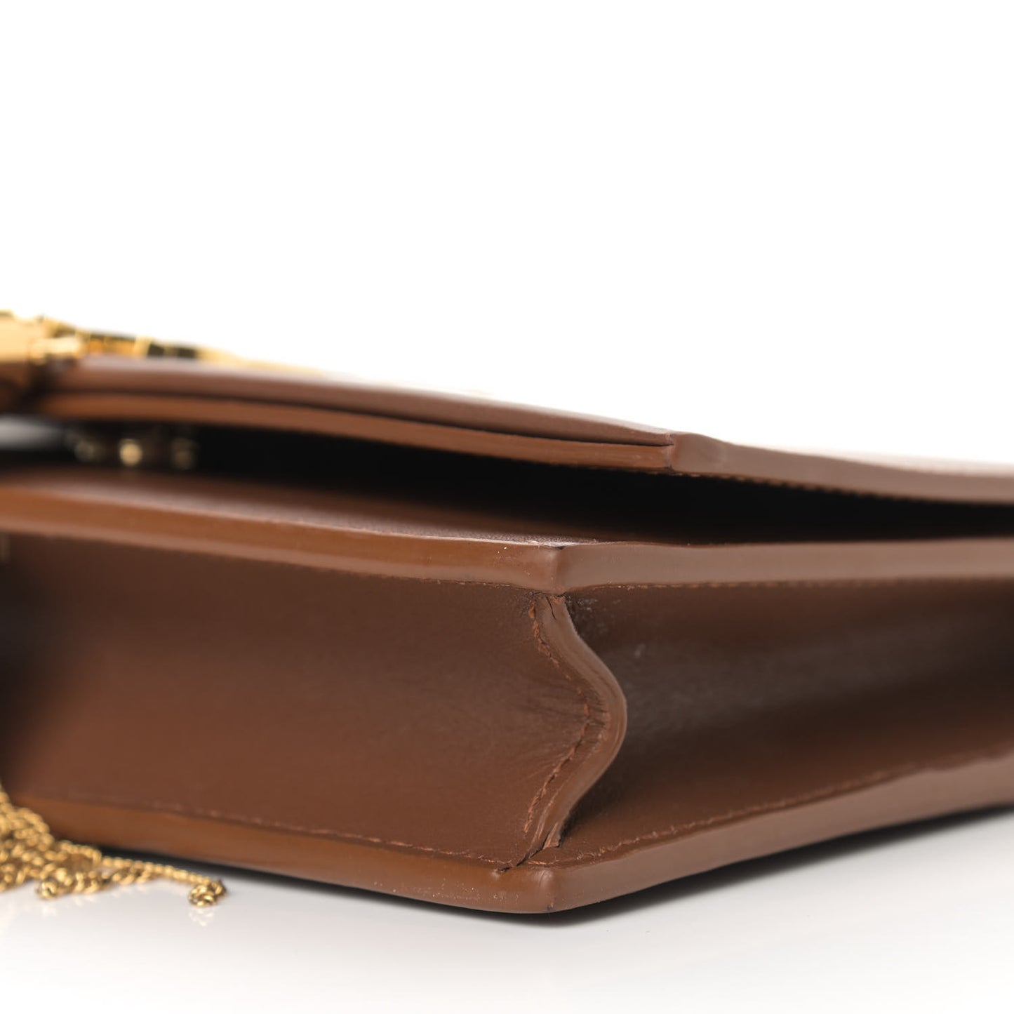 Smooth Calfskin Classic Monogram Kate Tassel Chain Wallet Brown