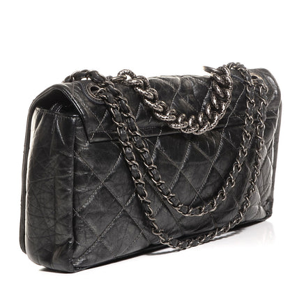 Chanel Aged Calfskin Quilted Medium Pondichery Flap Black 3 of 7
