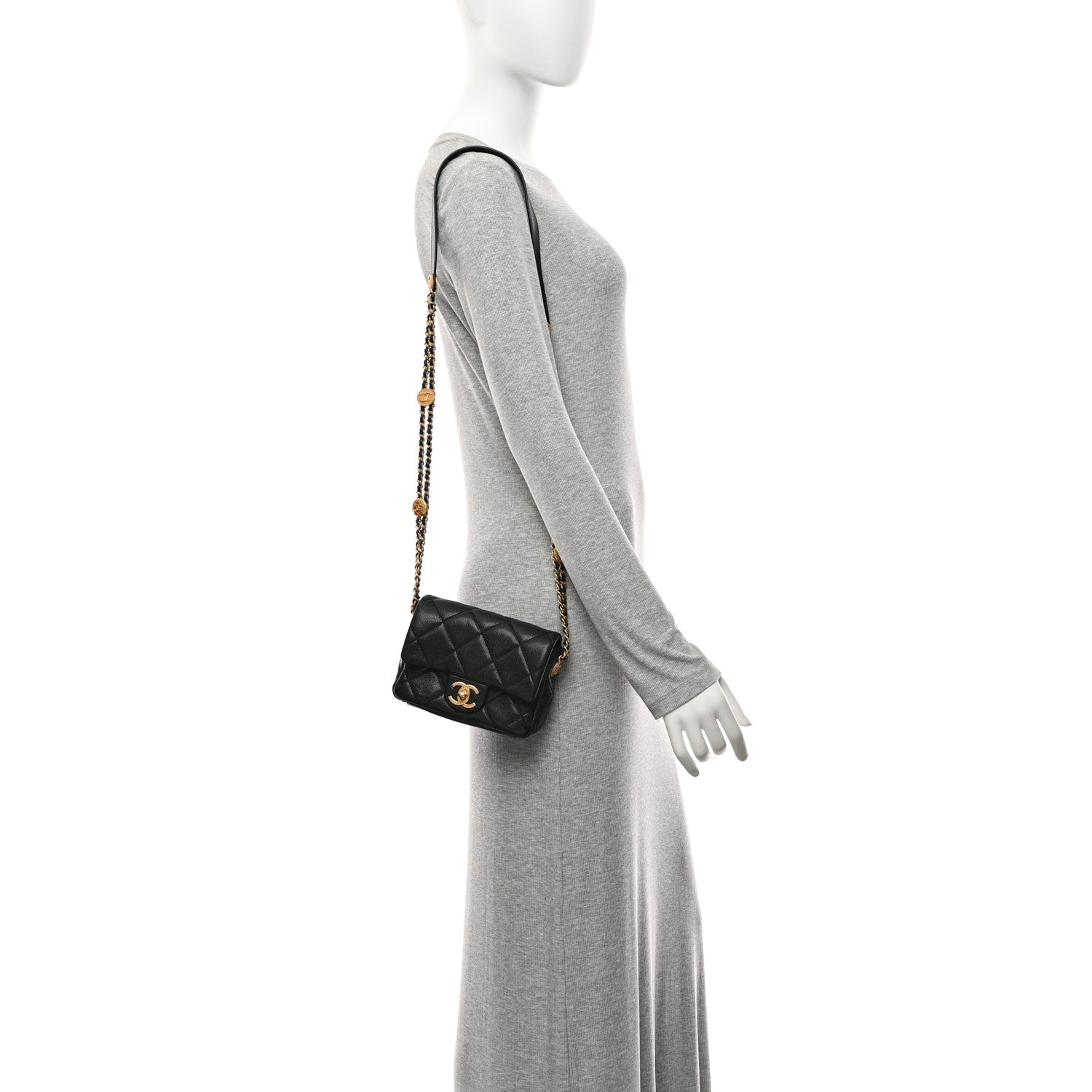 Chanel Caviar Quilted Mini Twist Your Buttons Flap Black 2 of 10