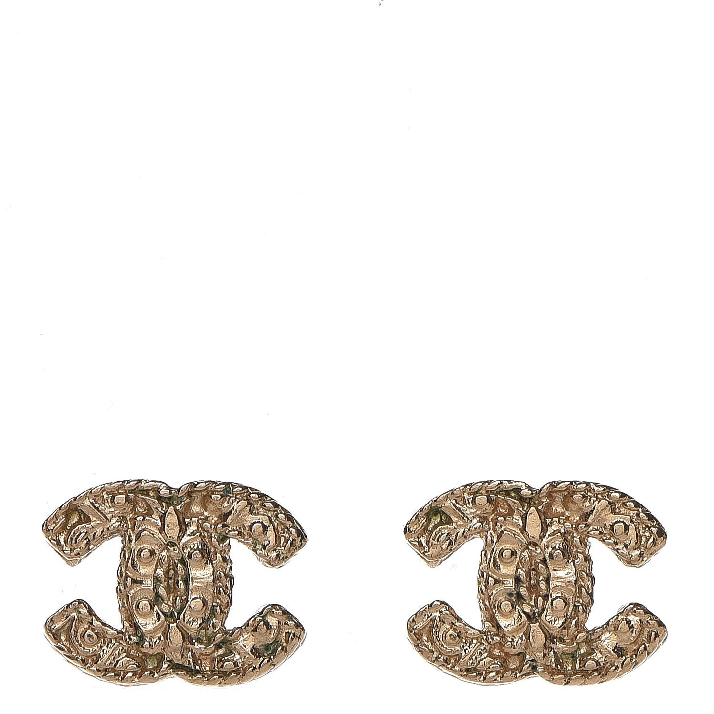 Textured CC Earrings Gold