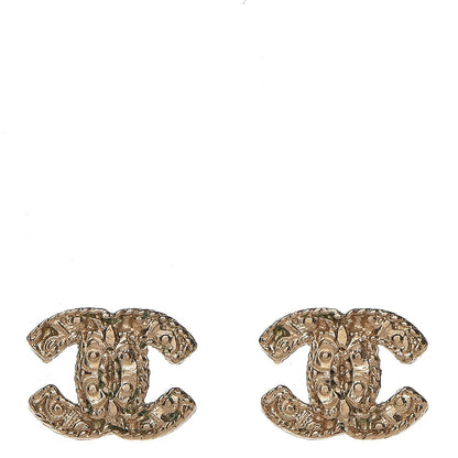 Chanel Textured CC Earrings Gold 1 of 4
