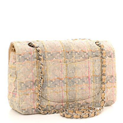 Chanel Tweed Quilted Medium Double Flap Beige Multicolor 3 of 14