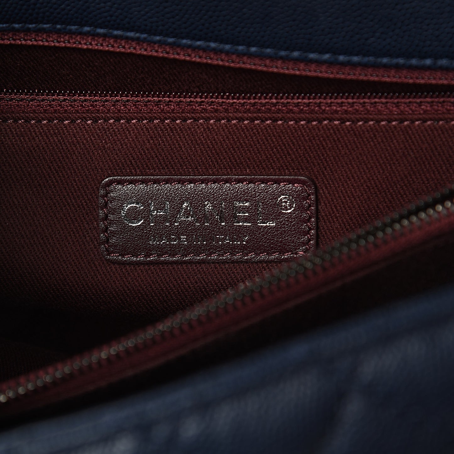 Caviar Quilted Large Coco Handle Flap Blue