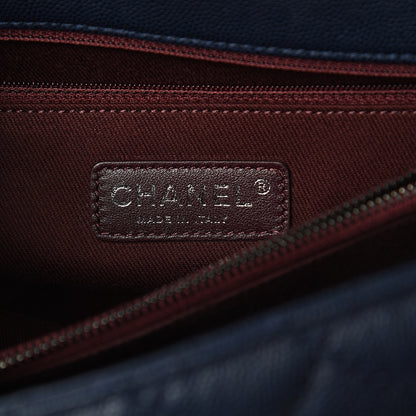 Chanel Caviar Quilted Large Coco Handle Flap Blue 5 of 9