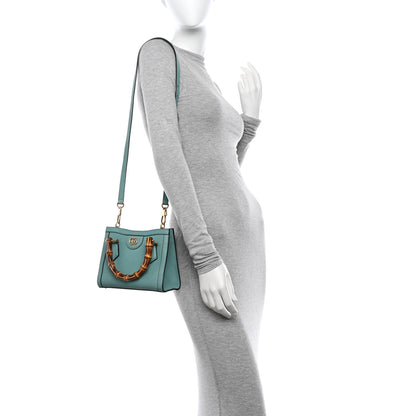 Gucci Wonka Grain Calfskin Mini Diana Tote Bag Dusty Azure Orange Fluo 2 of 17