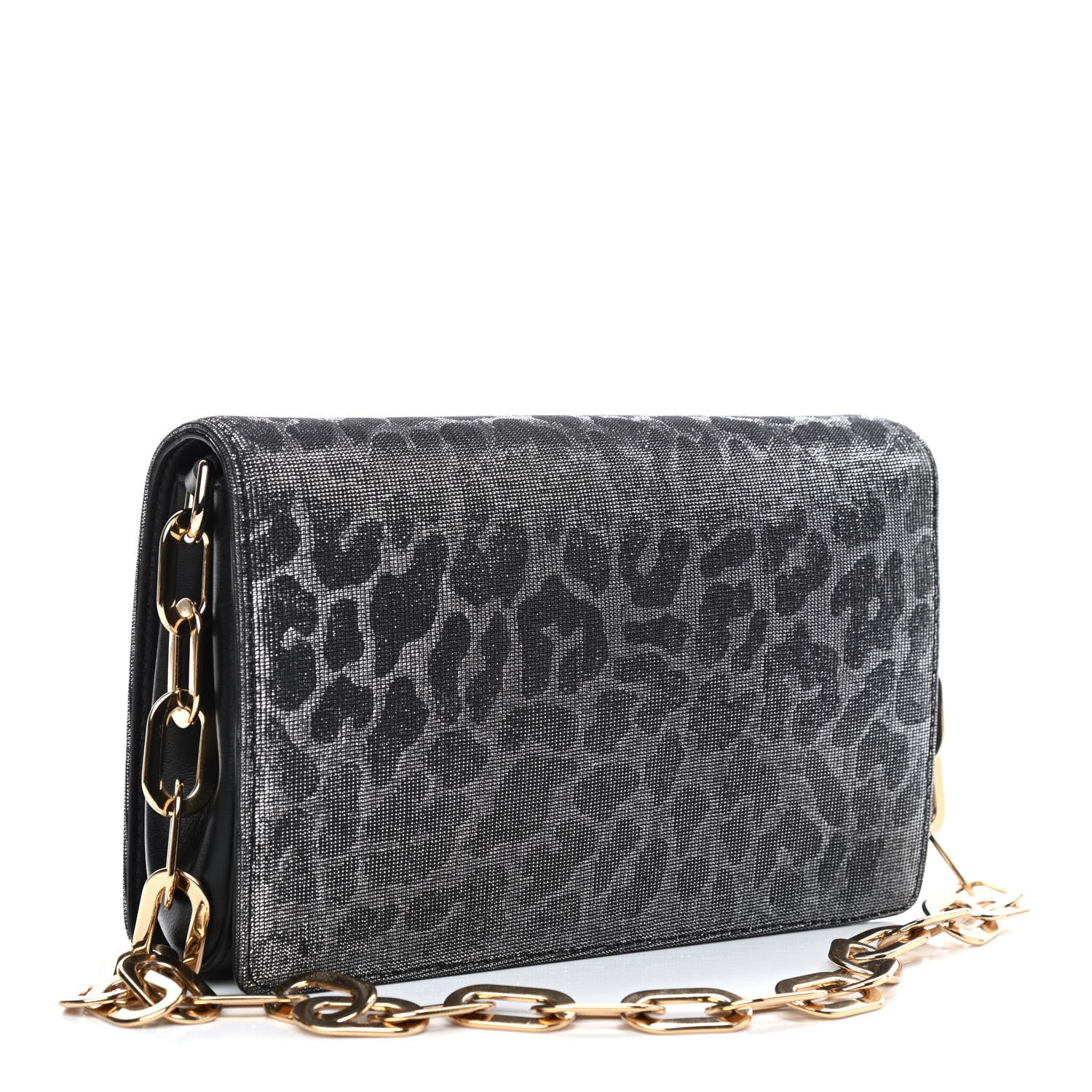 Dolce & Gabbana Metallic Fabric Crystal DG Girls Shoulder Bag Grey Black 2 of 7
