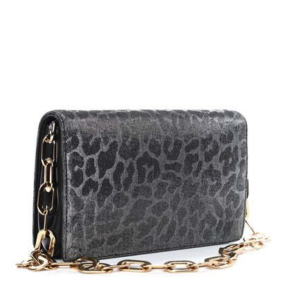 Dolce & Gabbana Metallic Fabric Crystal DG Girls Shoulder Bag Grey Black 2 of 7