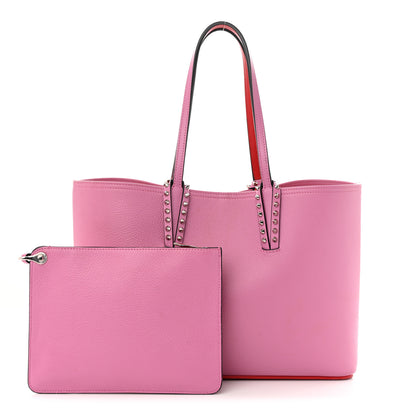 Christian Louboutin Calfskin Empire Spikes Small East West Cabata Tote Pink 1 of 16