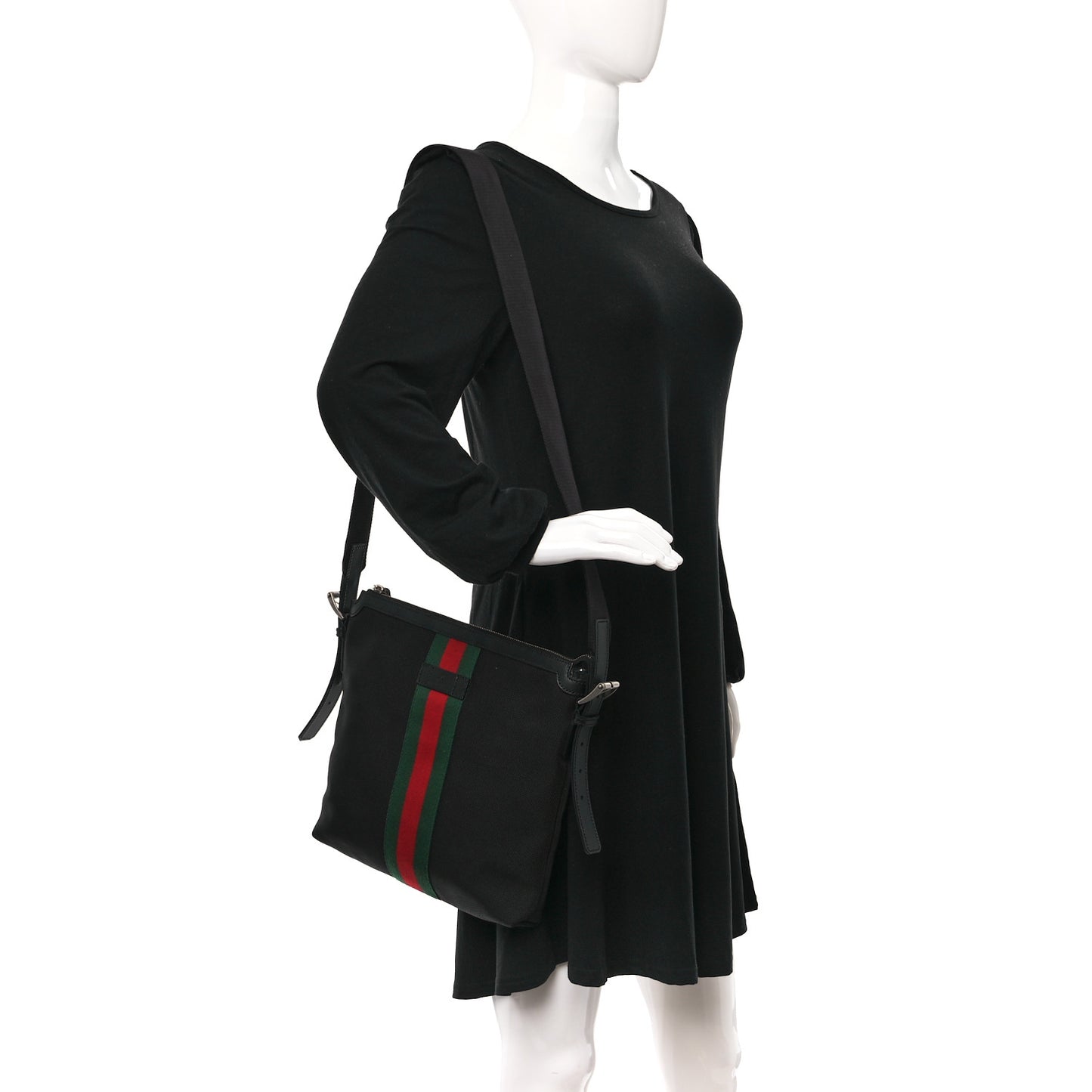 Techno Canvas Web Messenger Bag Black