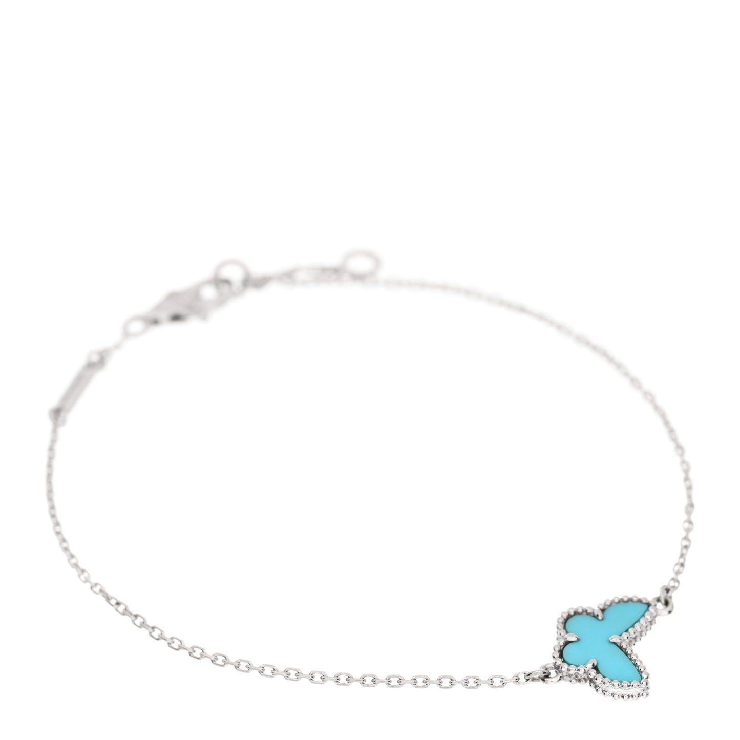 18K White Gold Turquoise Sweet Alhambra Butterfly Bracelet
