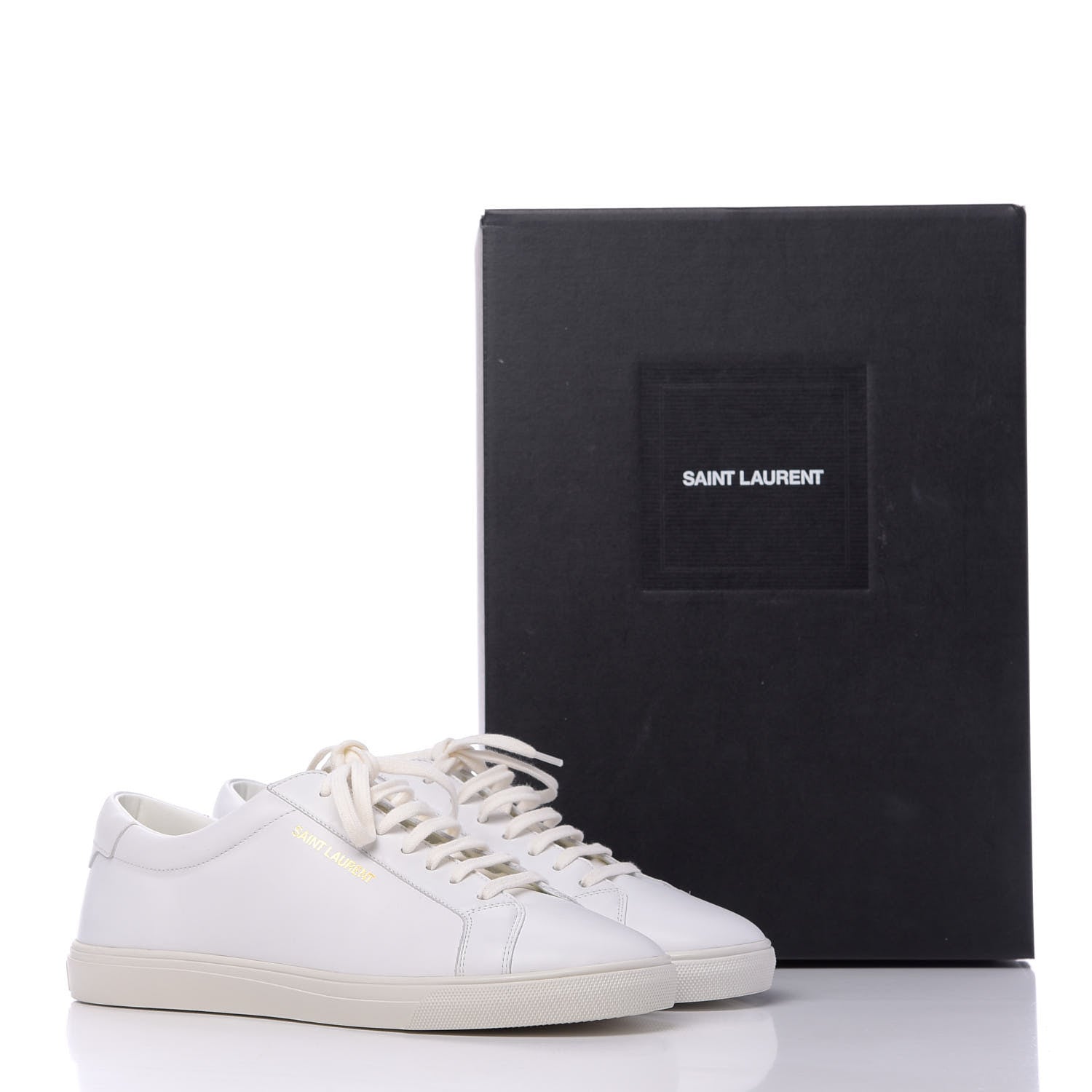 Saint Laurent Calfskin Andy Low Top Sneakers 41 Blanc Optique 10 of 10