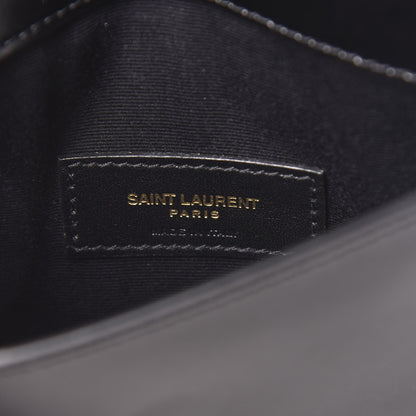 Saint Laurent Smooth Shiny Calfskin Monogram Uptown Baby Pouch Black White 6 of 6