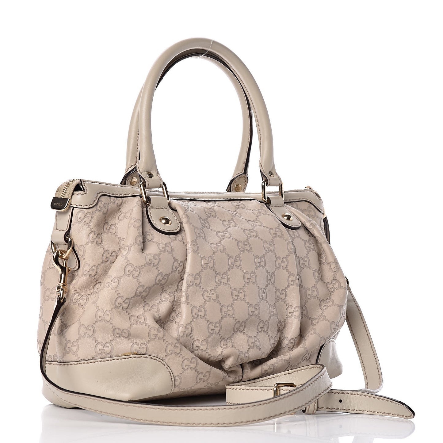 Guccissima Medium Sukey Top Handle Bag White