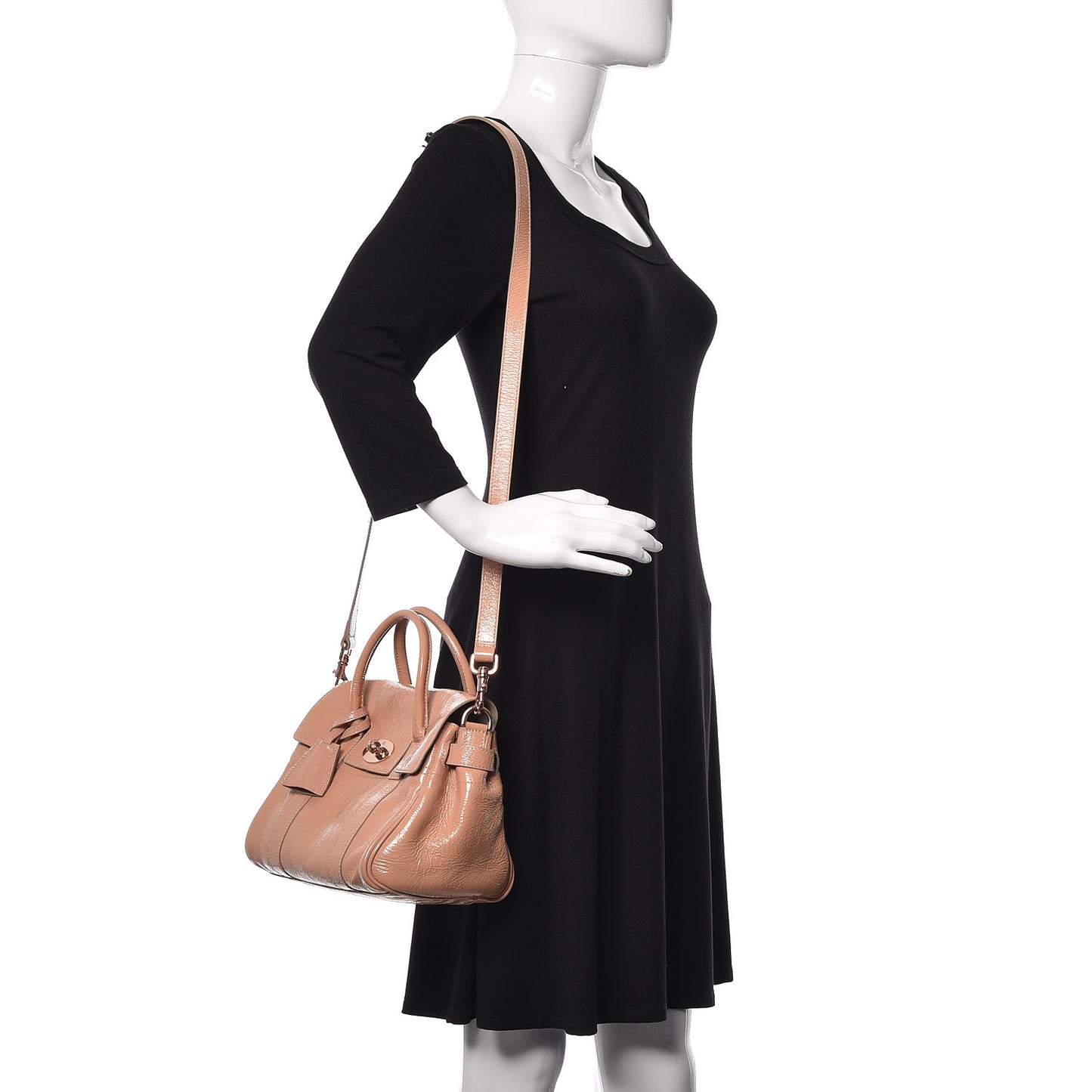 Wrinkled Patent Small Bayswater Plaster Pink