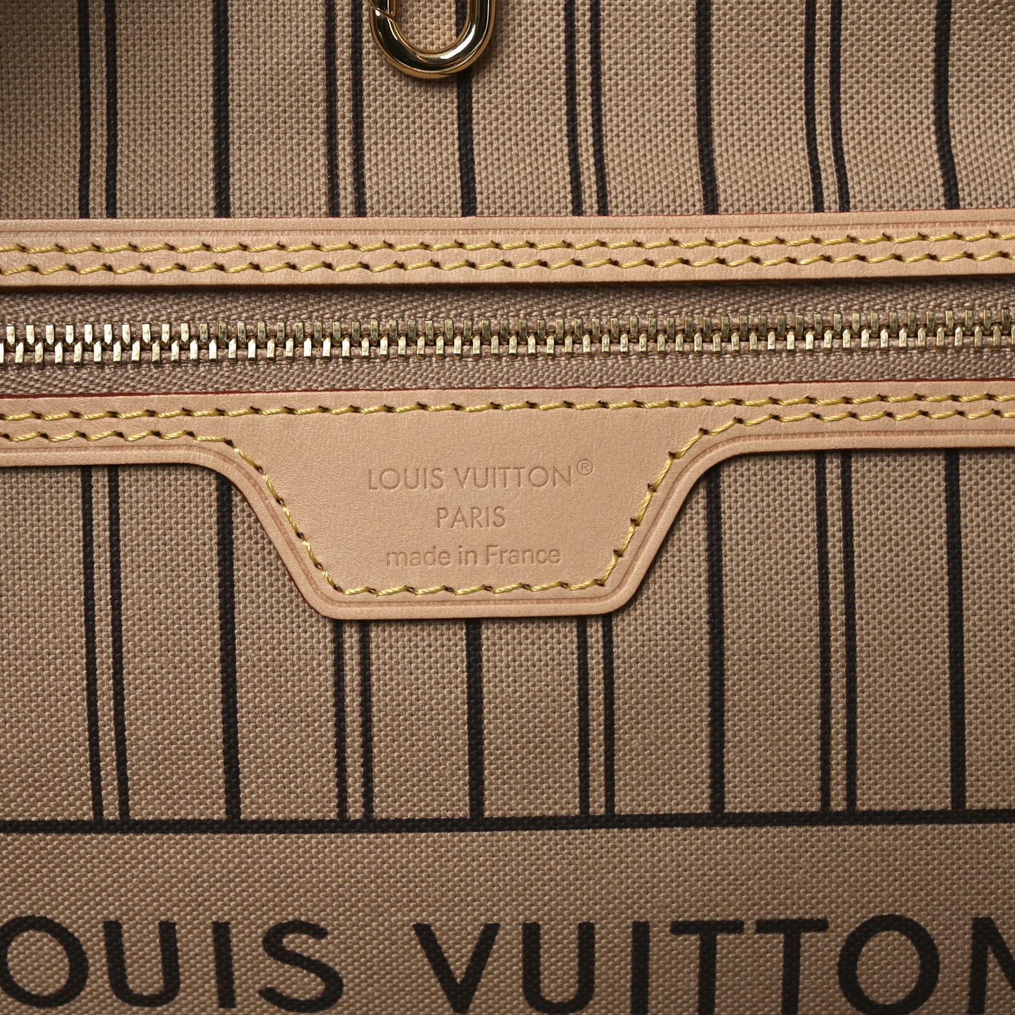 Monogram Stamped Inside Out Neverfull Bandouliere GM Beige