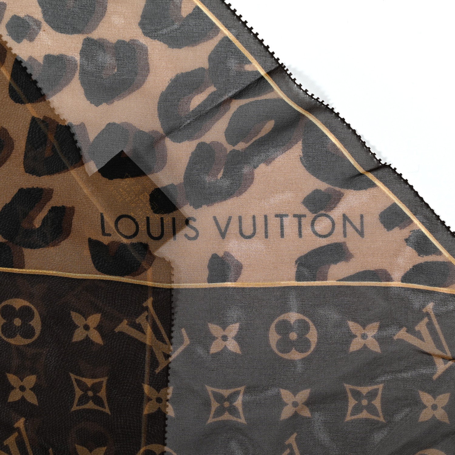 Louis Vuitton Silk Crepe Leopard Monogram Scarf 3 of 4