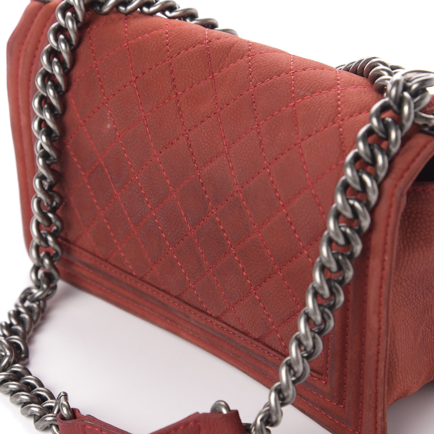 Chanel Iridescent Caviar Quilted Medium Boy Flap Red 11 of 12