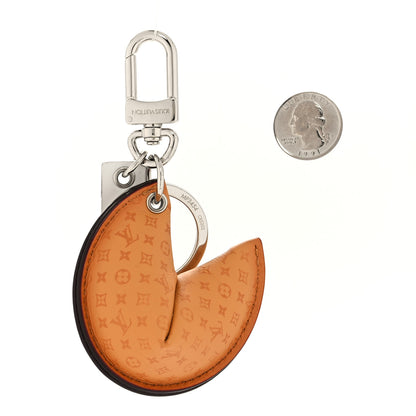 Louis Vuitton Calfskin Monogram Printed LV Fortune Cookie Bag Charm Key Holder Brown 2 of 5