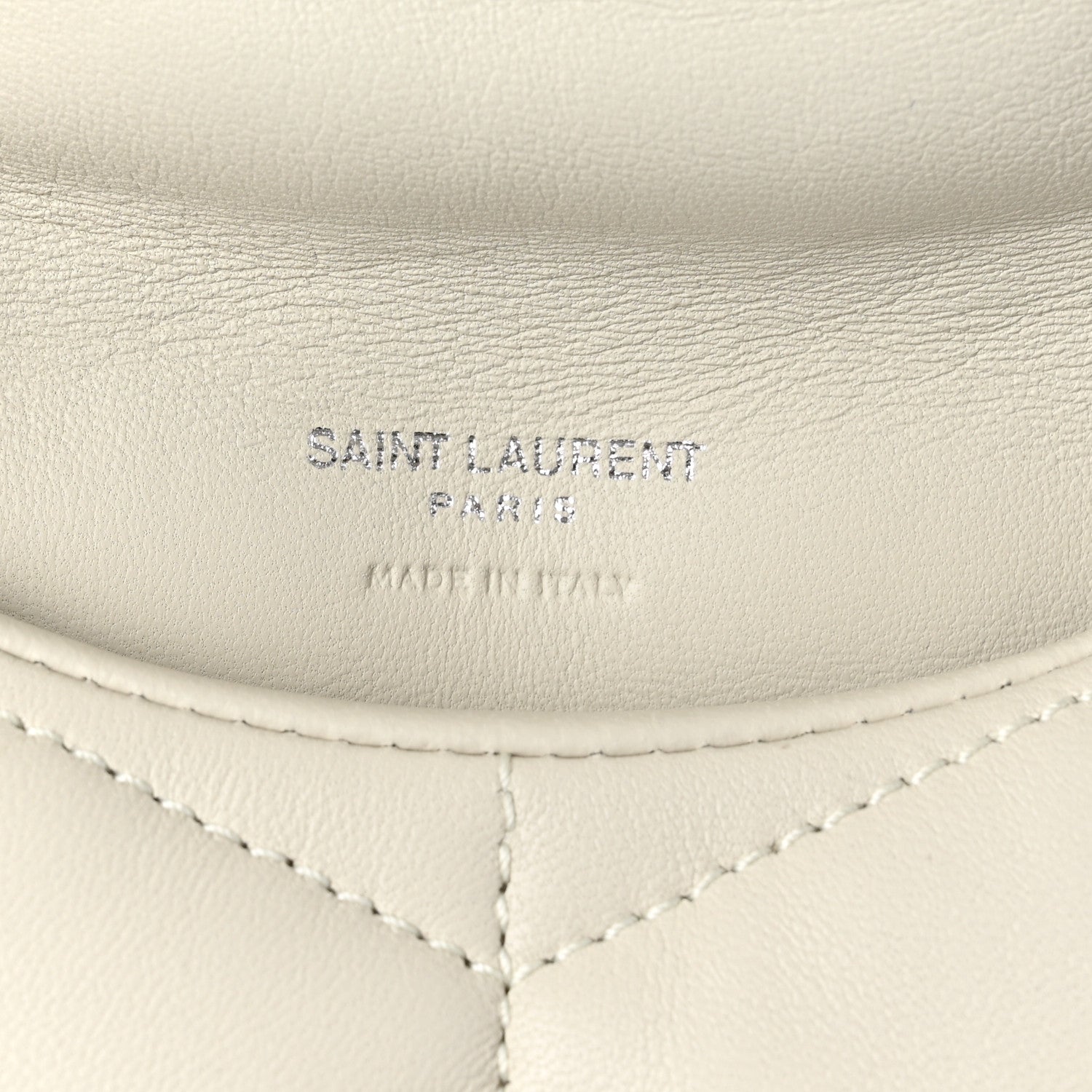 Saint Laurent Lambskin Monogram Loulou Puffer Pouch Clutch Crema Soft 8 of 9