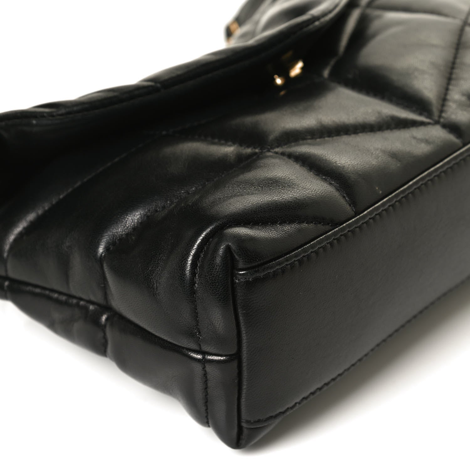 Saint Laurent Lambskin Quilted Toy Loulou Puffer Monogram Chain Satchel Black 12 of 13