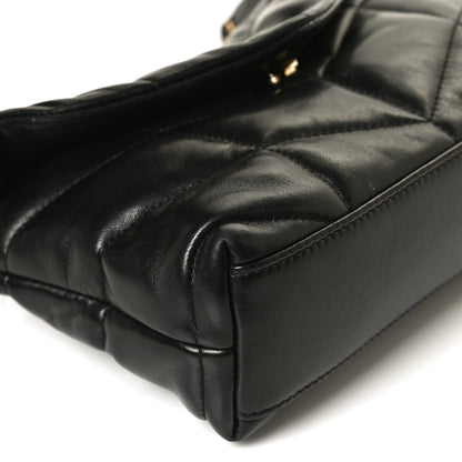 Saint Laurent Lambskin Quilted Toy Loulou Puffer Monogram Chain Satchel Black 12 of 13