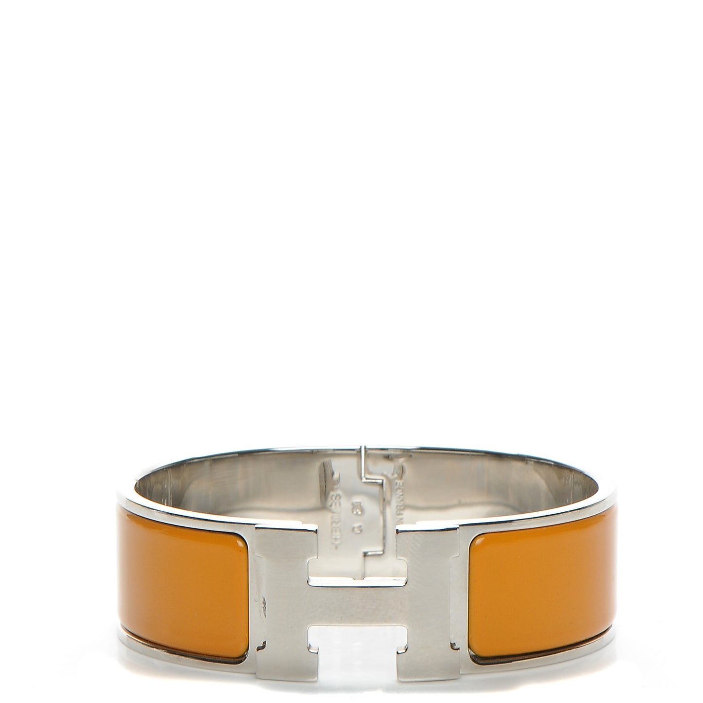 Enamel Wide Clic Clac H Bracelet GM Jaune Madras