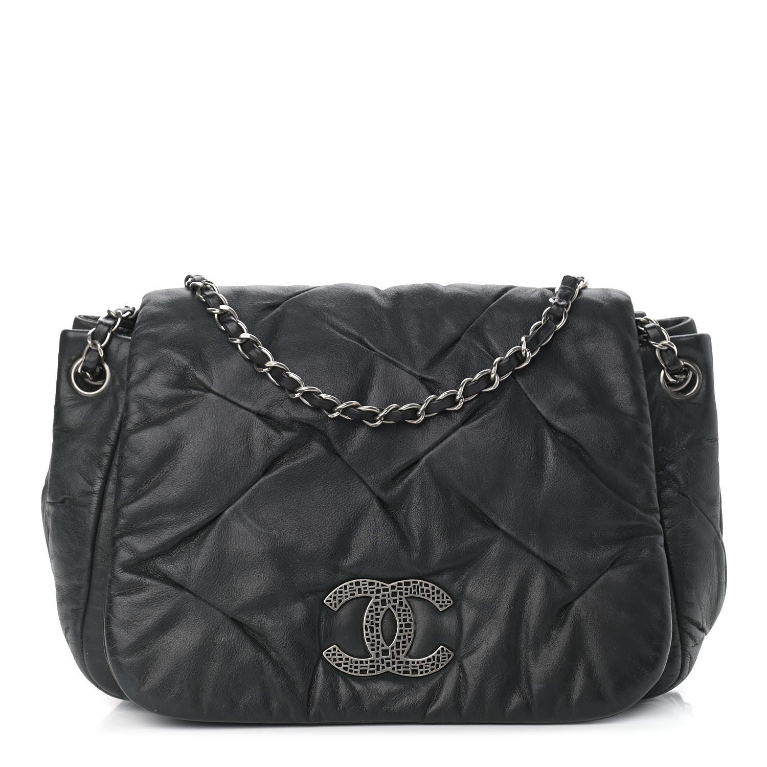 Chanel Iridescent Calfskin Glint Accordion Flap Black 1 of 17