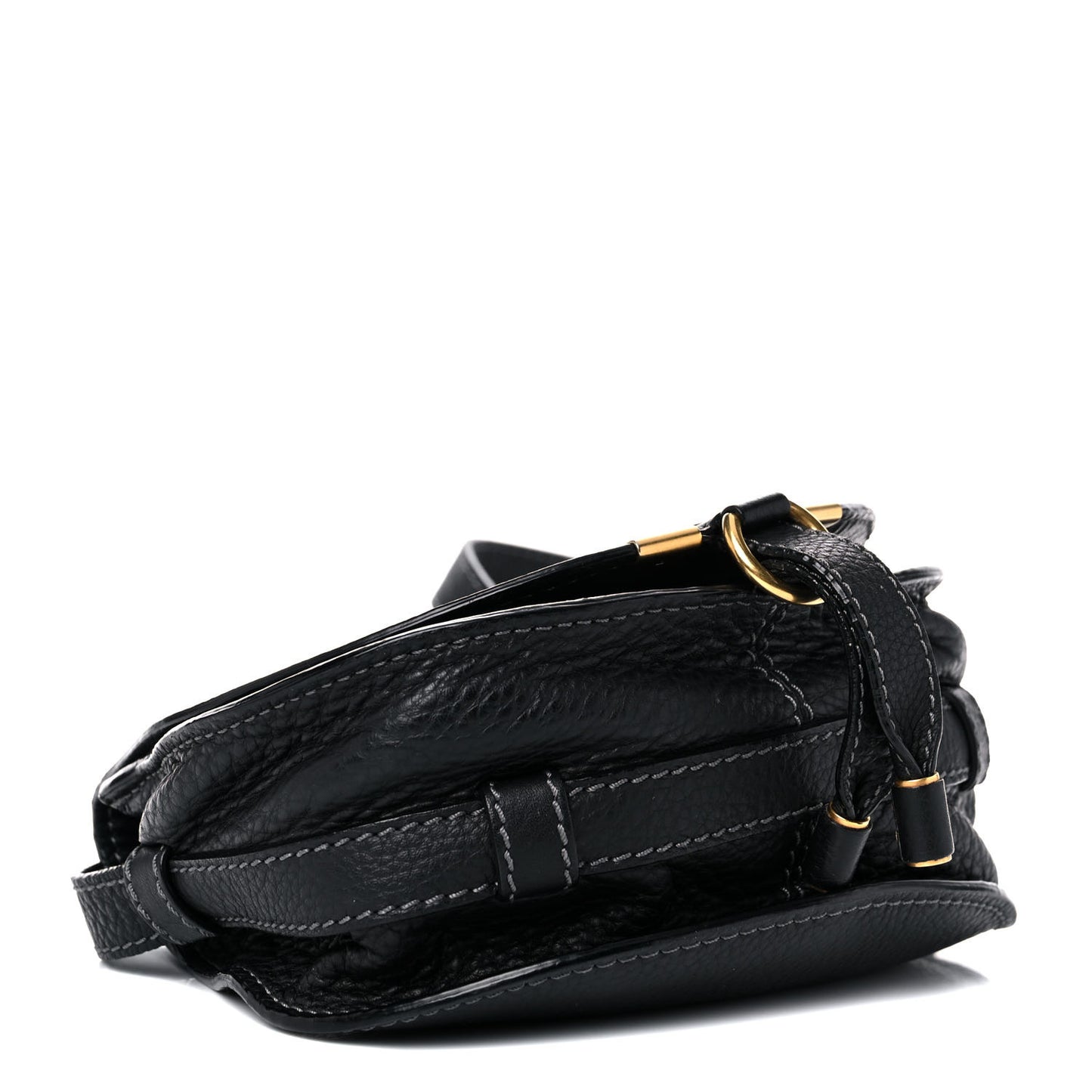 Calfskin Mini Marcie Round Crossbody Bag Black