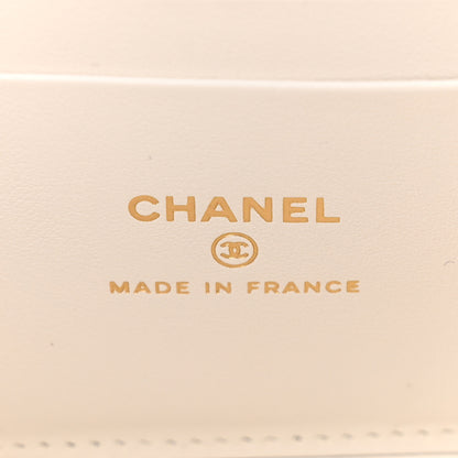Chanel Caviar Quilted Enamel Coco Casino Small Vanity Case With Chain White 6 of 10