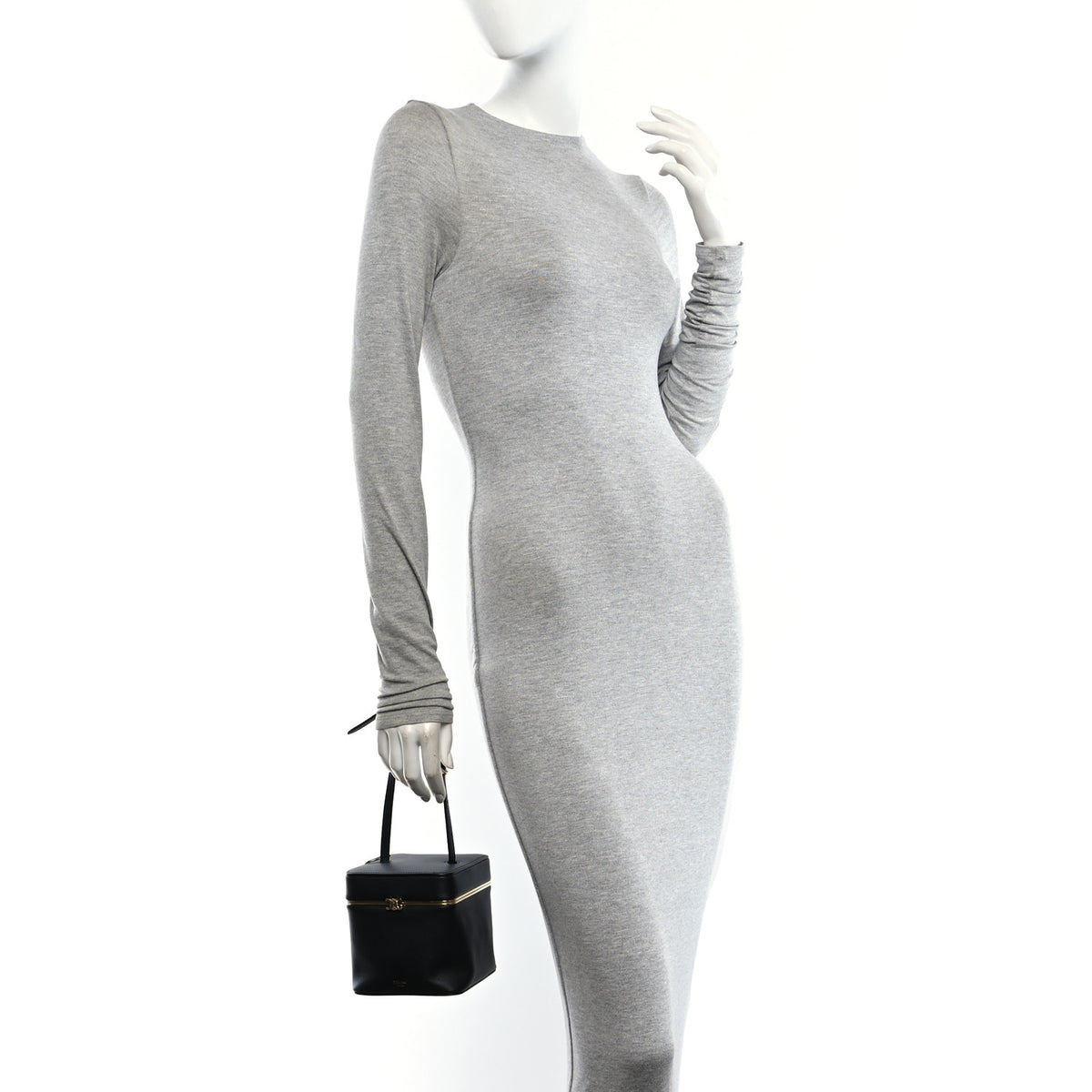 Supple Calfskin Cube Frame Bag Black
