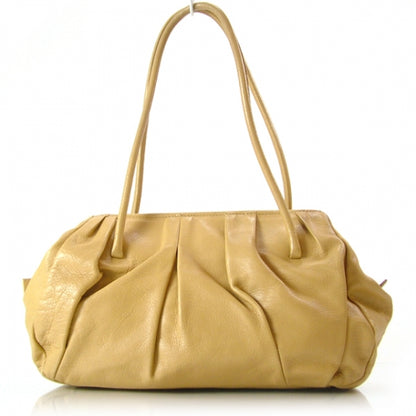 Miu Miu Leather Gathered Tote Camel 1 of 12