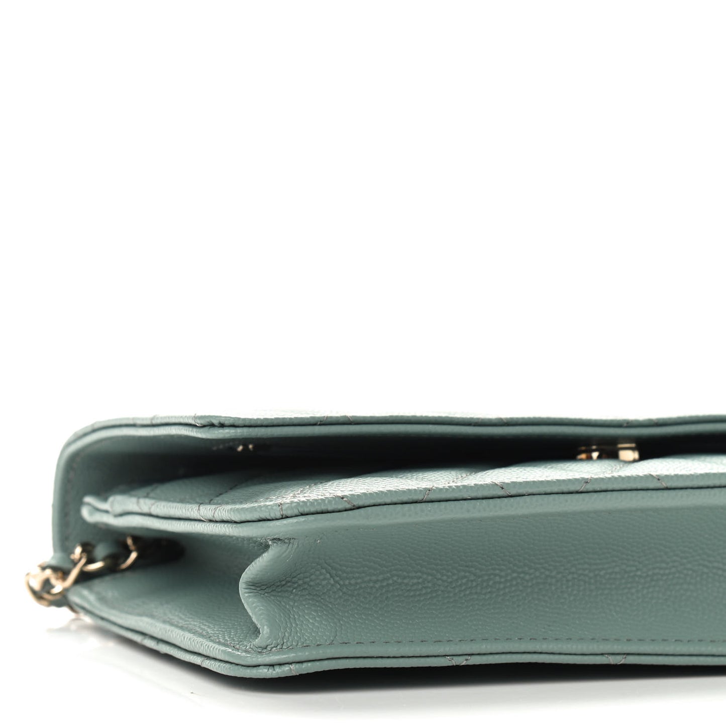 Caviar Quilted Wallet On Chain WOC Light Green