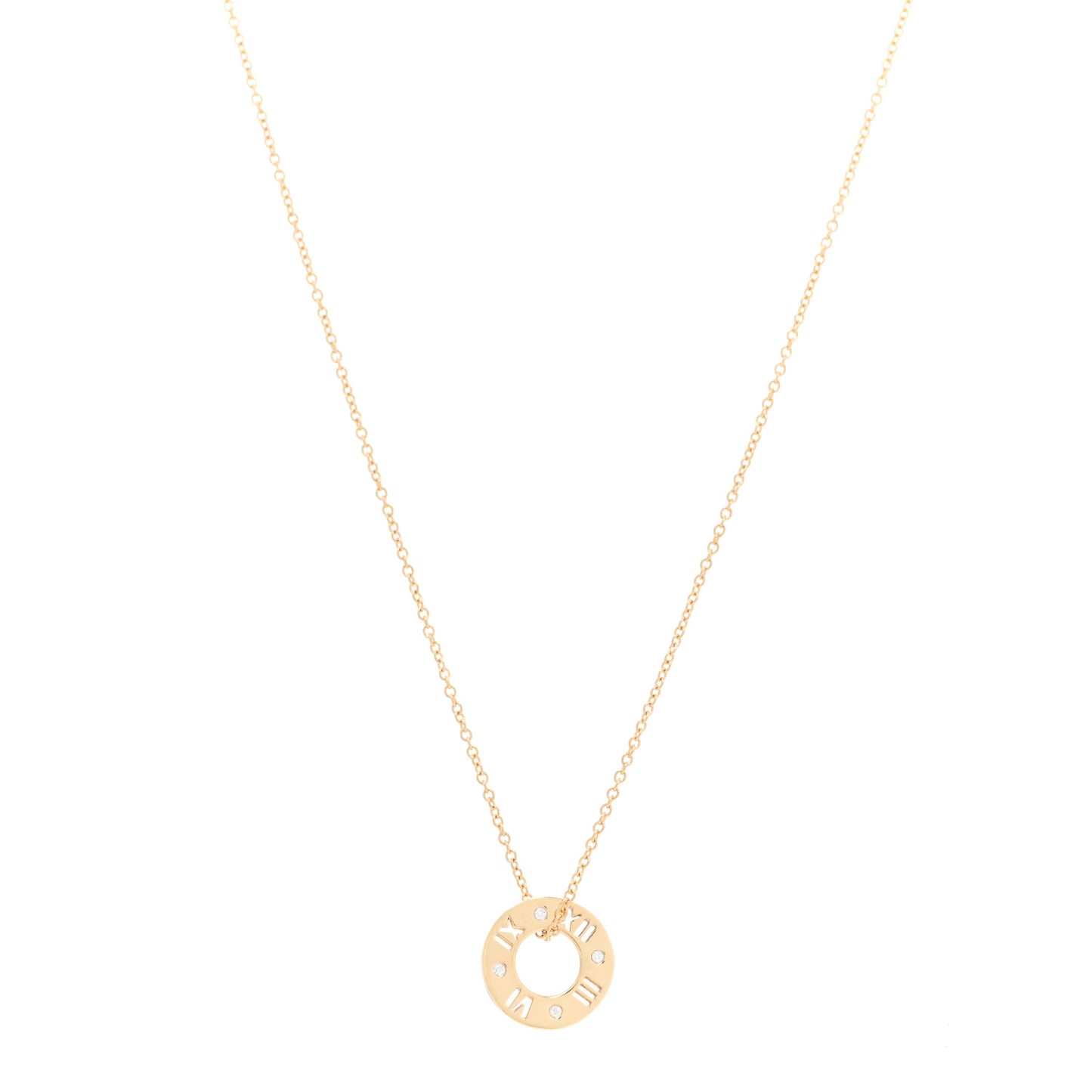 18K Yellow Gold Diamond Atlas Pierced Pendant Necklace