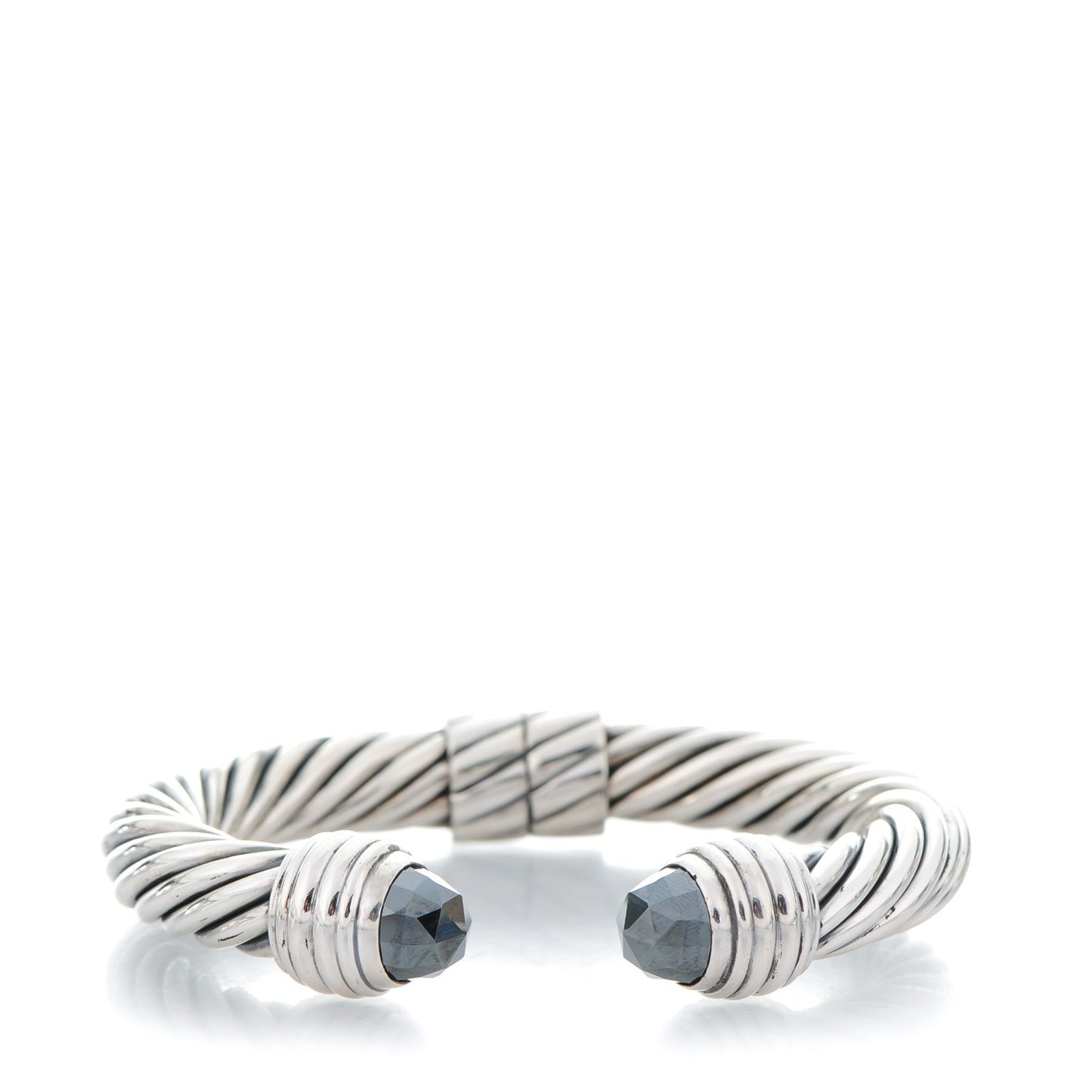 Sterling Silver Hematine 10mm Cable Classics Bracelet