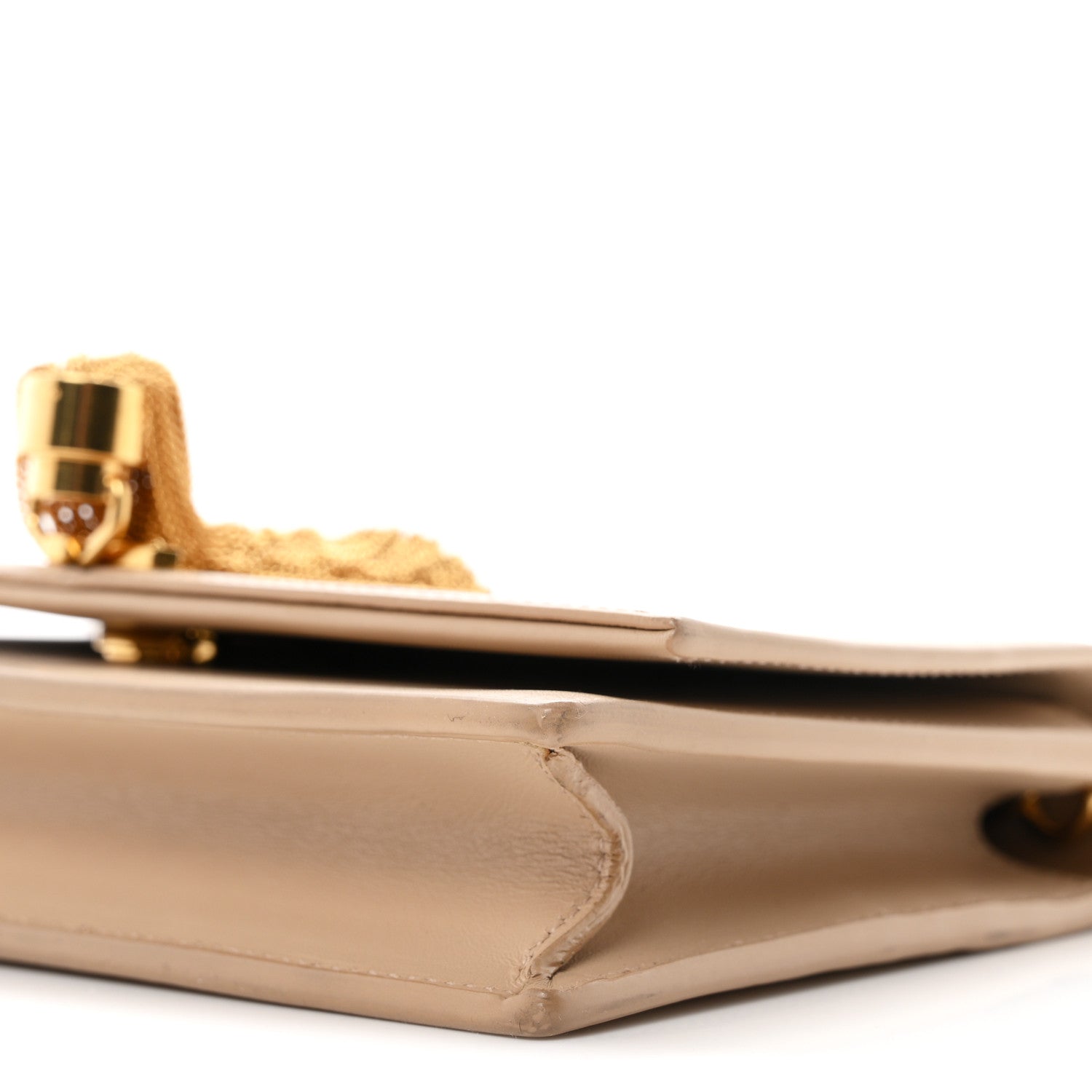 Saint Laurent Smooth Calfskin Classic Monogram Kate Tassel Chain Wallet Nude Powder 11 of 12