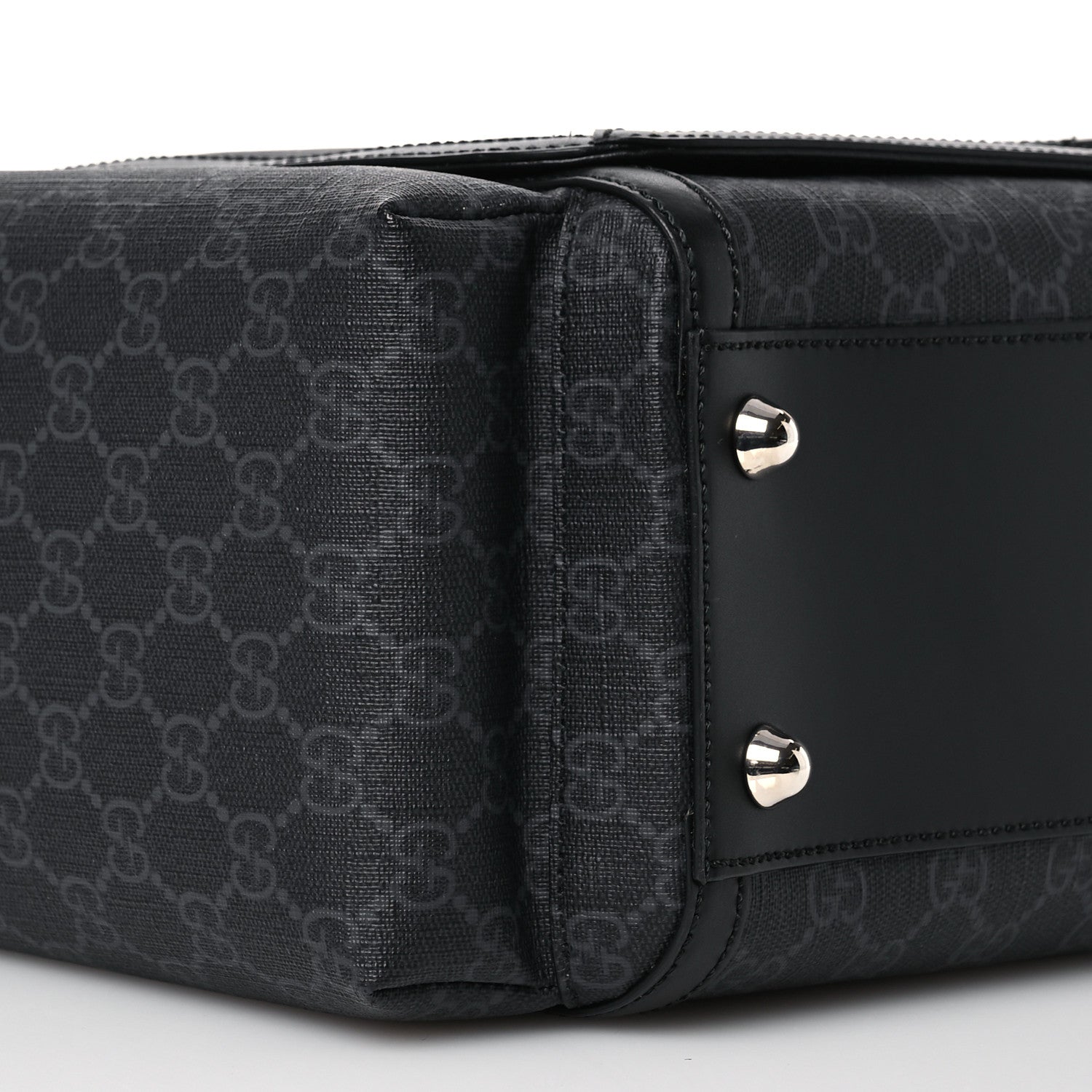 Gucci GG Supreme Monogram Web Messenger Diaper Bag Black Grey 9 of 17