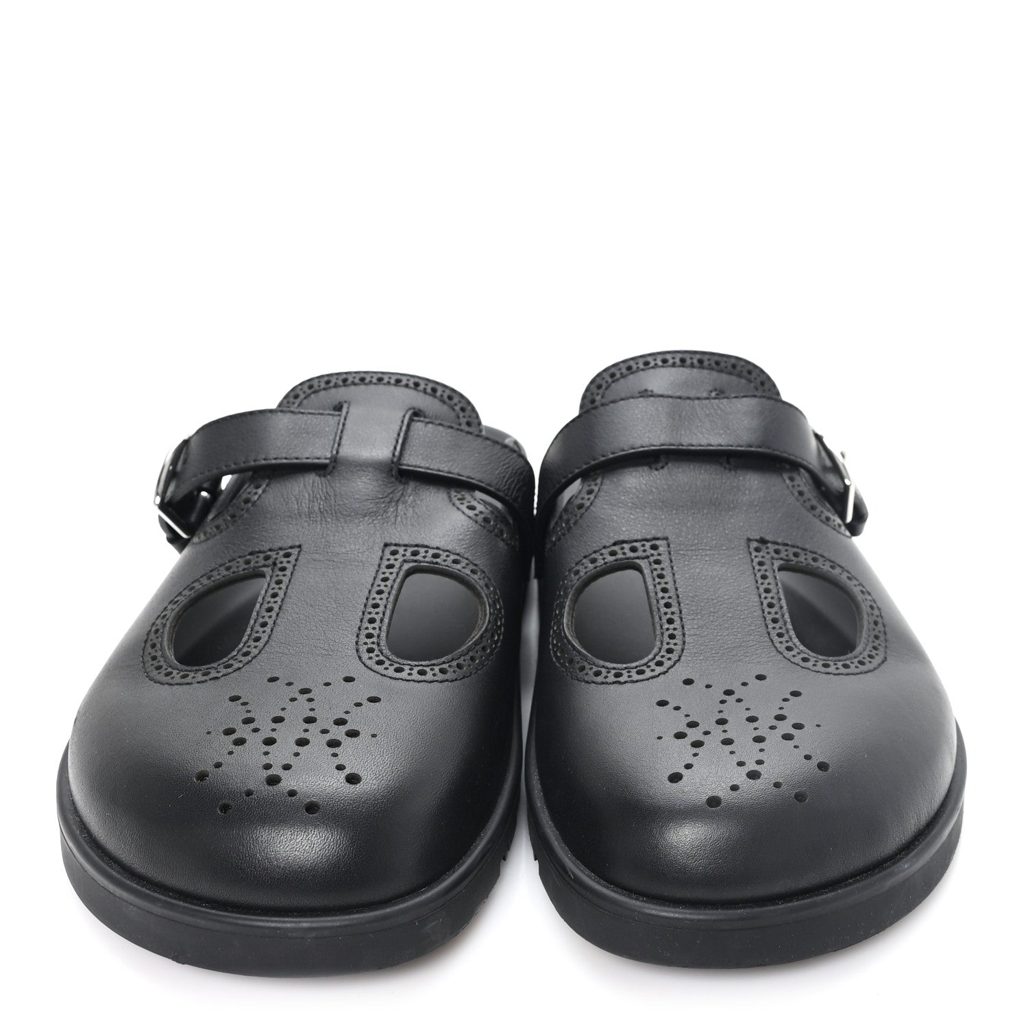 Hermes Calfskin Monk Mules  37 Black 3 of 8
