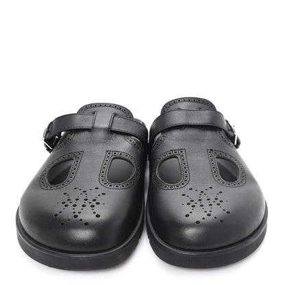 Hermes Calfskin Monk Mules  37 Black 3 of 8