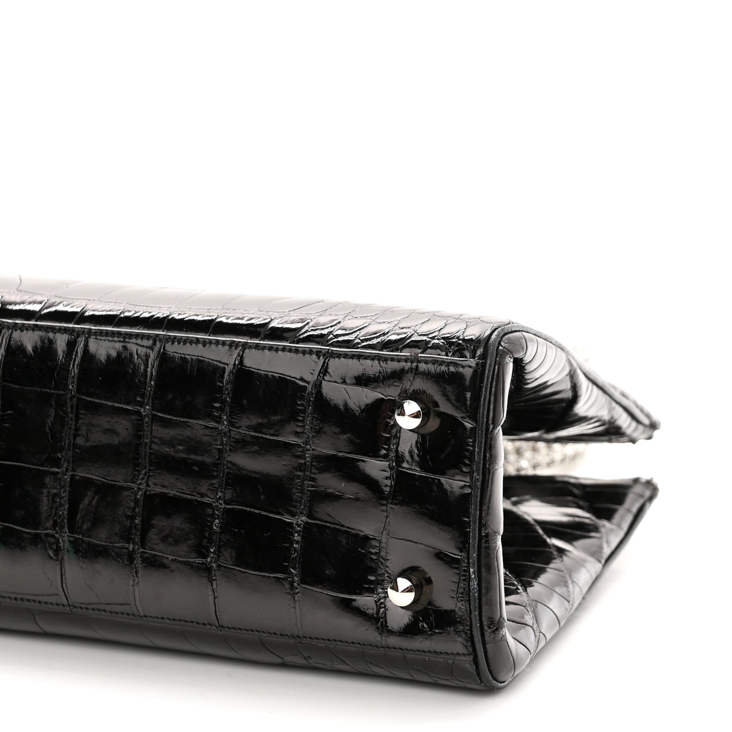 Alligator Crystal Evening Bag Black