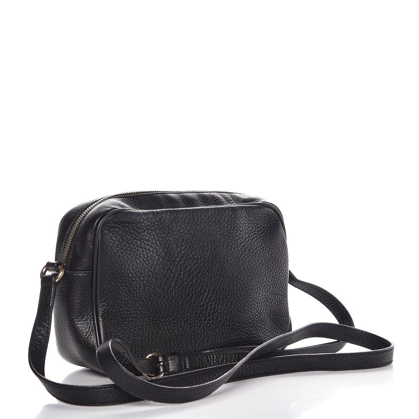 Pebbled Calfskin Small Soho Disco Bag Black