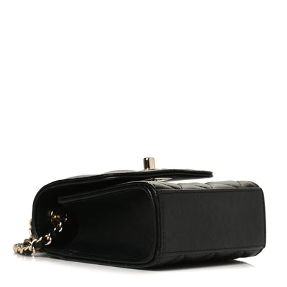 Chanel Lambskin Quilted Mini Trendy CC Clutch With Chain Black 4 of 11