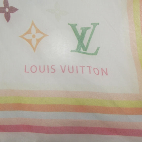 Louis Vuitton Monogram Multicolor Monogram Silk Scarf White 4 of 6