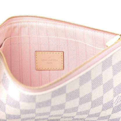 Louis Vuitton Damier Azur Neverfull MM GM Pochette Rose Ballerine 5 of 9